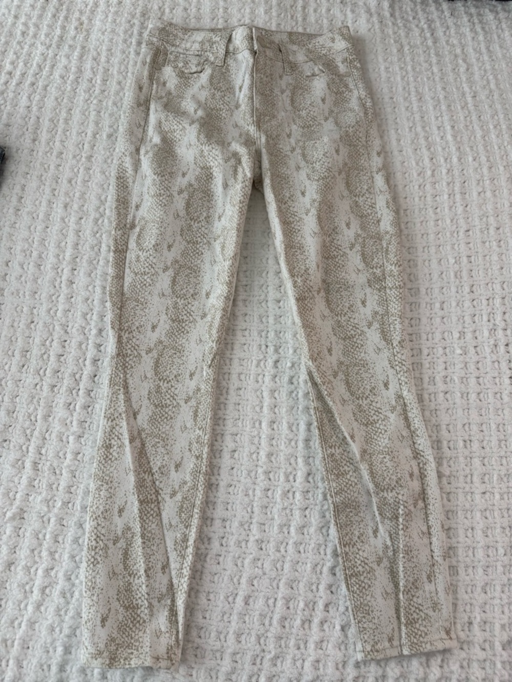 PAIGE Neutral Snake-Print Slim Jeans